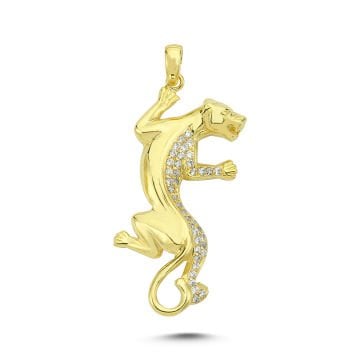 Beelo Gold 14K Altın Panter Taşlı Kolye Ucu