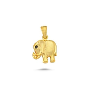 Beelo Gold 14K Altın Taşlı Fil Kolye Ucu
