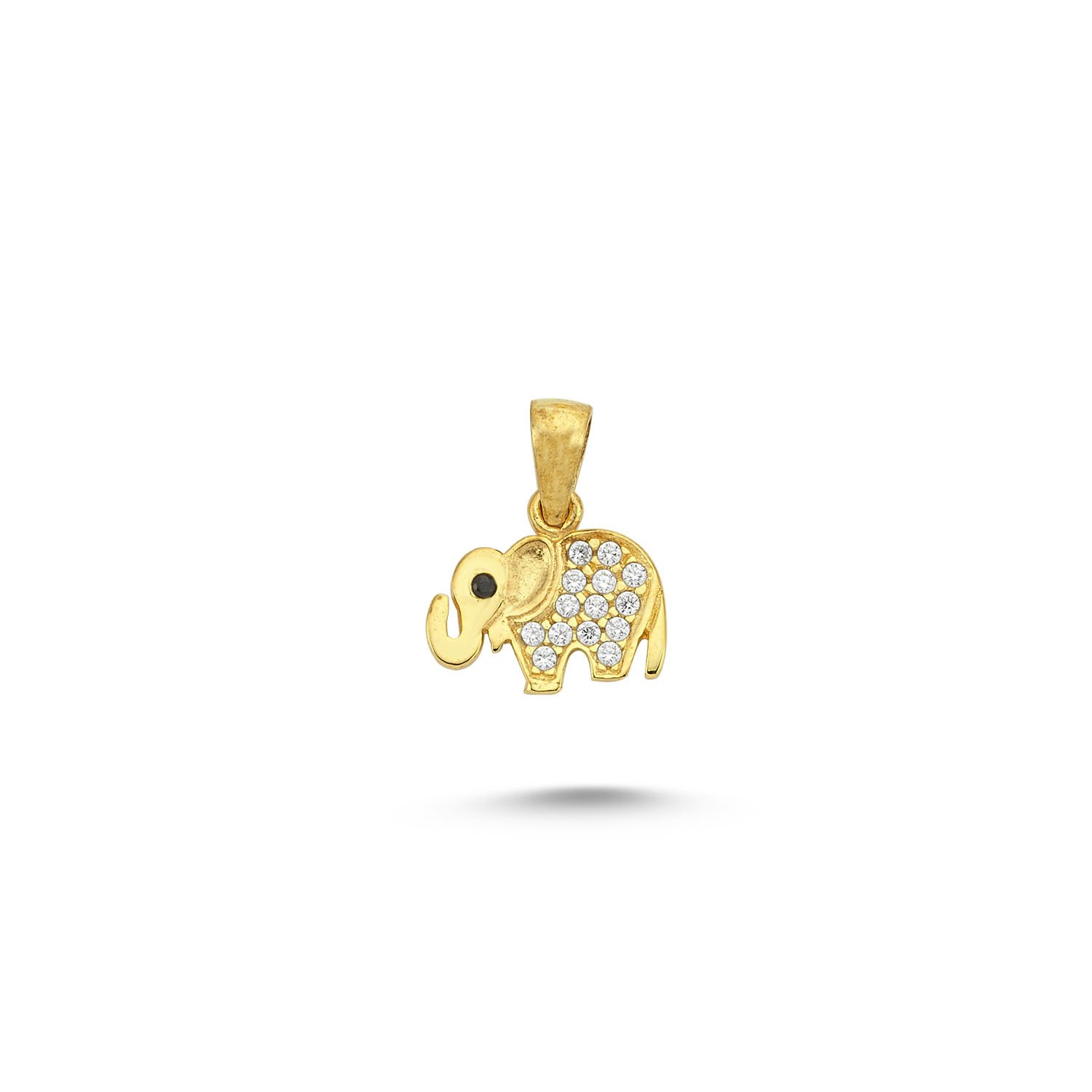 Beelo Gold 14K Altın Taşlı Fil Kolye Ucu