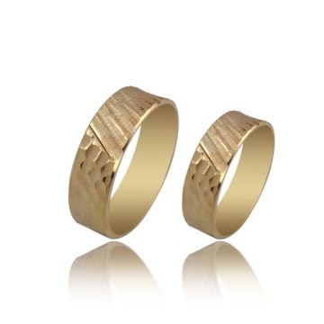 Beelo Gold 14K Altın 6.5 mm Alyans İkili Set Yüzük
