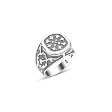 Beelo Silver 925K Gümüş Osmanlı Kapaklı Motifi Erkek Yüzük