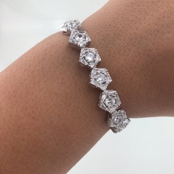 Beelo Silver 925K Gümüş Çiçek Bileklik