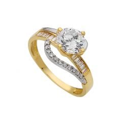 Beelo Gold 14K Altın Tek Taş Yüzük TYTT093