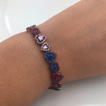 Beelo Silver 925K Gümüş Kalpli Bileklik