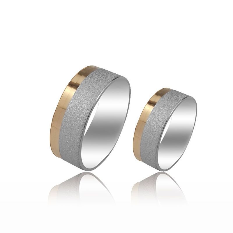 Beelo Gold 14K Altın 8 mm Alyans İkili Set Yüzük