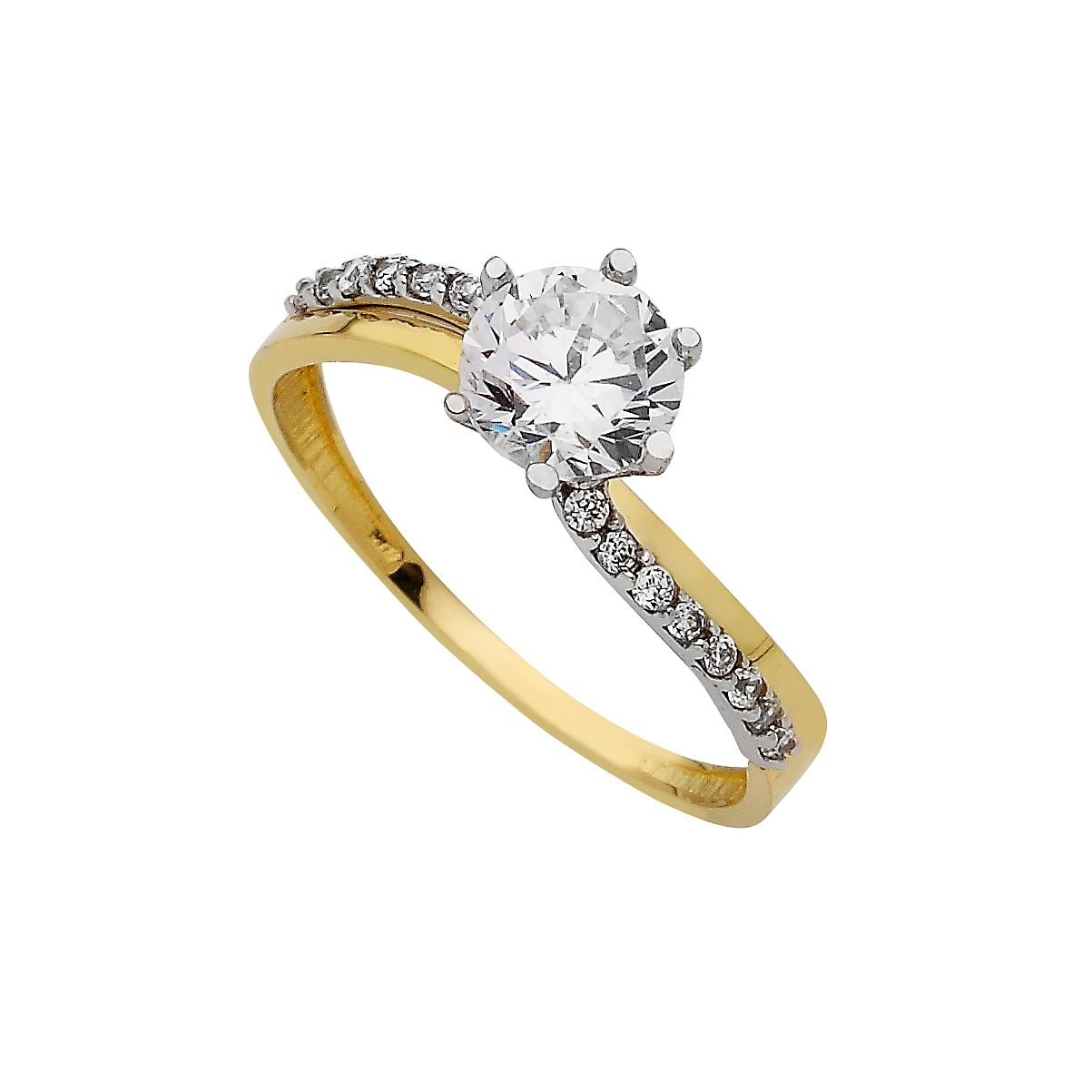 Beelo Gold 14K Altın Tek Taş Yüzük TYTT098