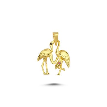 Beelo Gold 14K Altın Flamingo Kolye Ucu