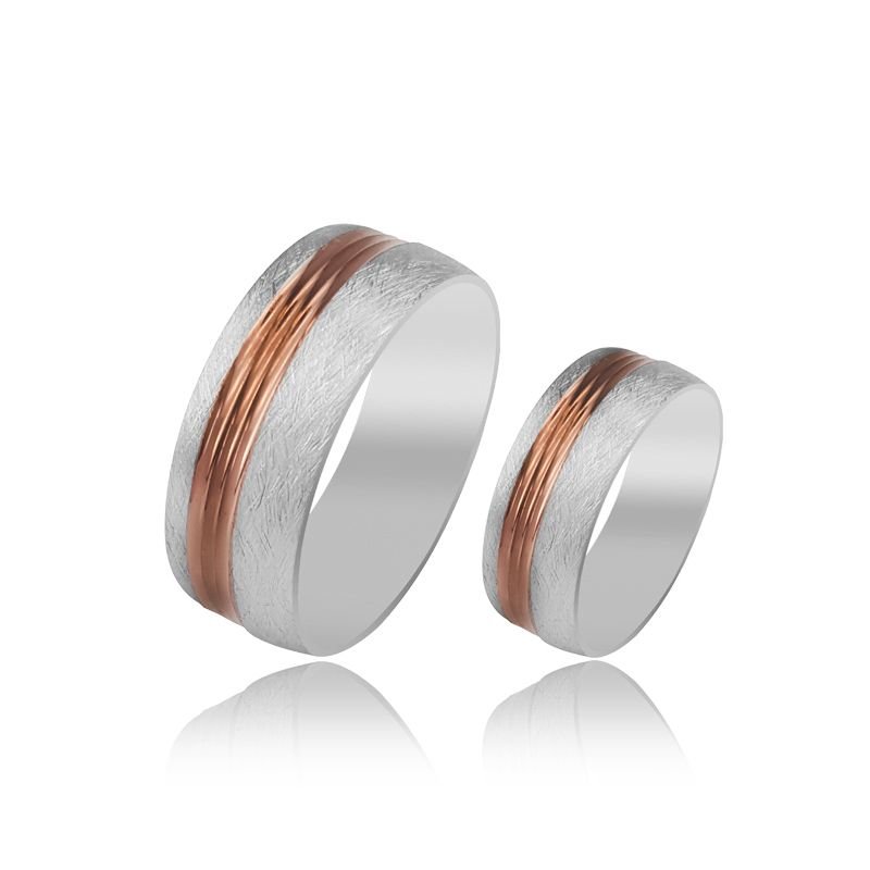 Beelo Gold 14K Altın 7 mm Alyans İkili Set Yüzük