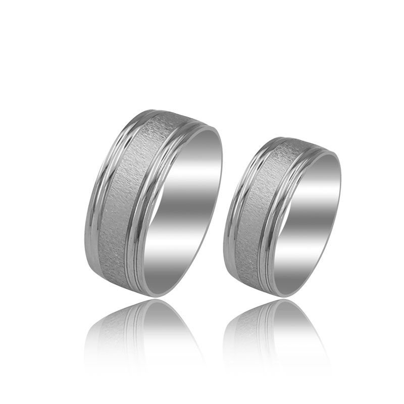 Beelo Gold 14K Altın 8 mm Alyans İkili Set Yüzük