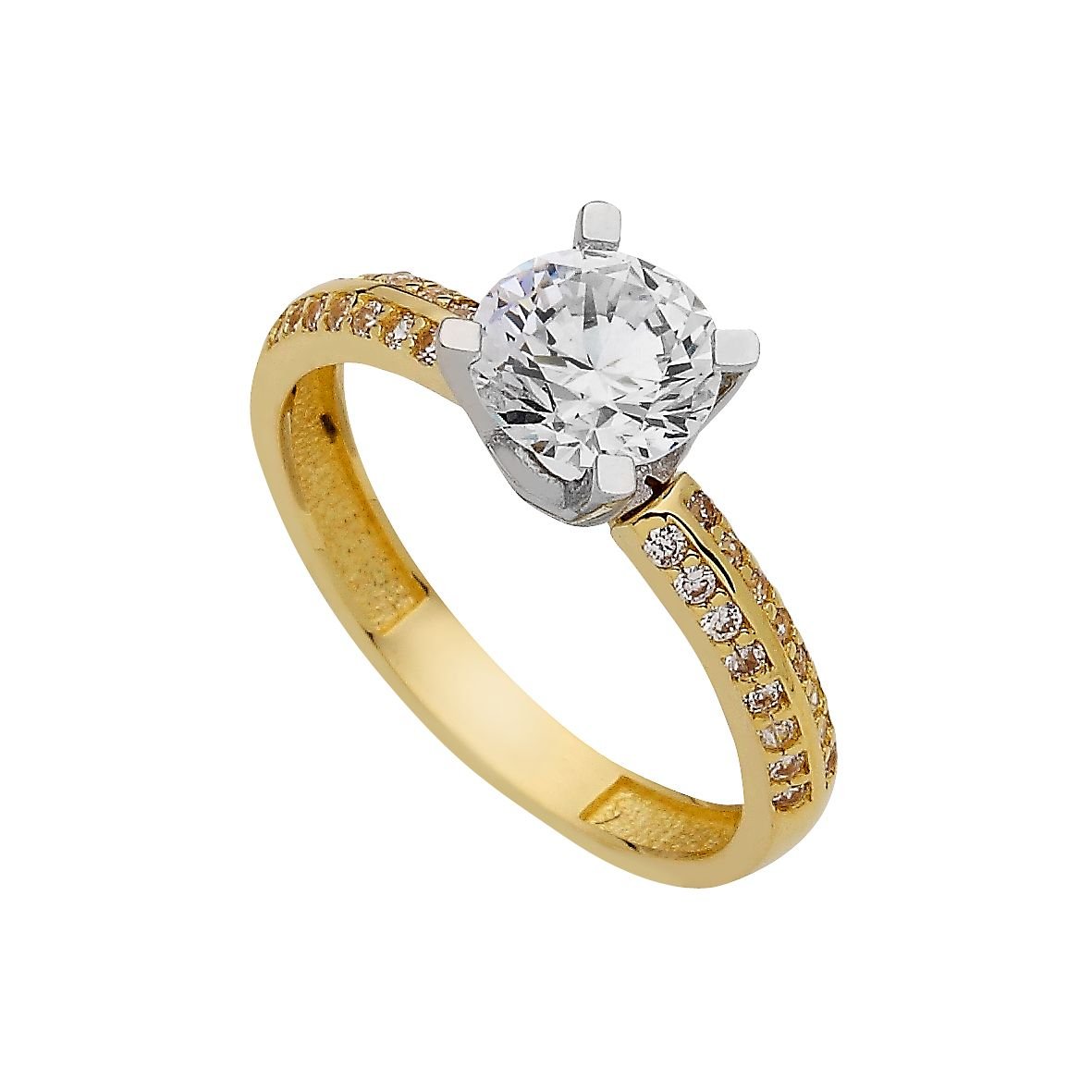 Beelo Gold 14K Altın Tek Taş Yüzük TYTT106