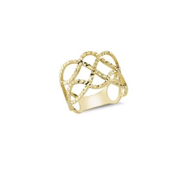 Beelo Gold 14K Altın Tasarım Elmas Kesim Yüzük