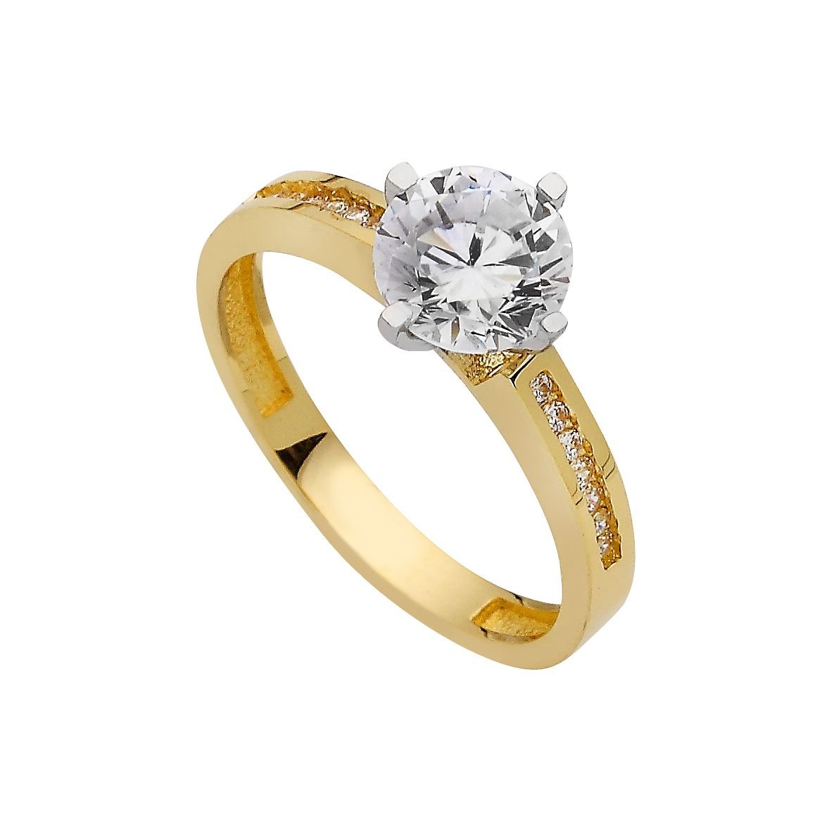 Beelo Gold 14K Altın Tek Taş Yüzük TYTT113