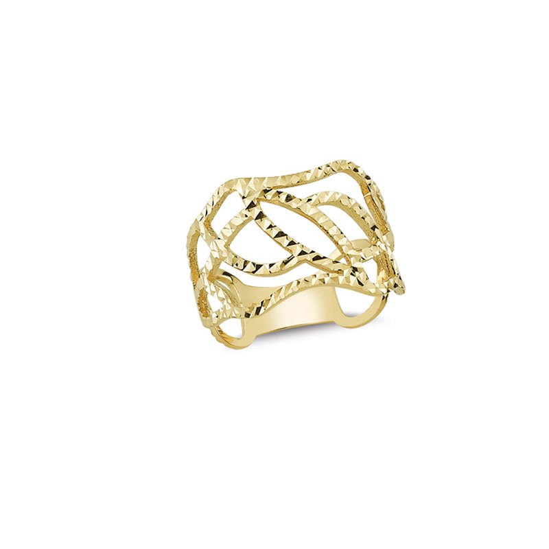 Beelo Gold 14K Altın Tasarım Elmas Kesim Yüzük