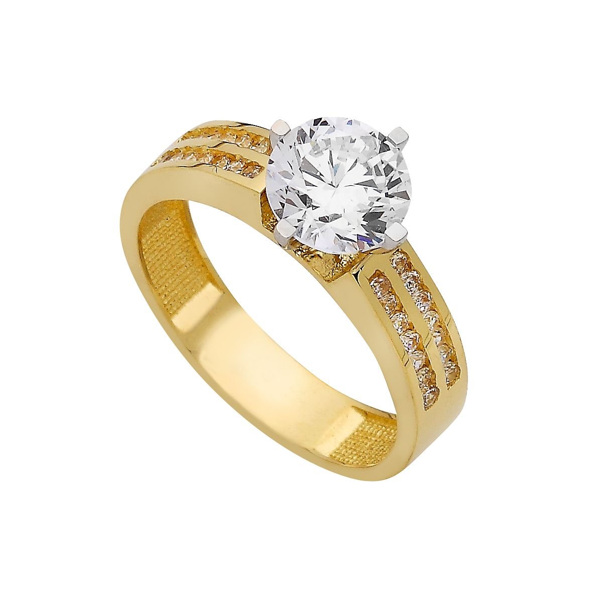 Beelo Gold 14K Altın Tek Taş Yüzük TYTT114