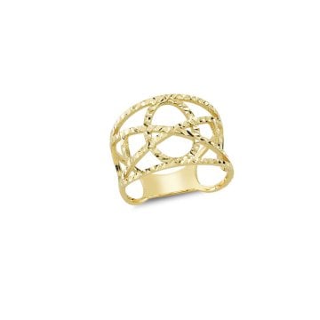 Beelo Gold 14K Altın Tasarım Elmas Kesim Yüzük