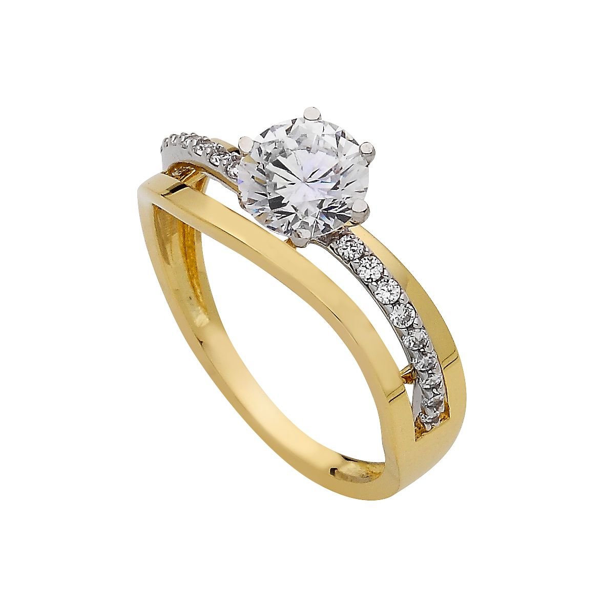 Beelo Gold 14K Altın Tek Taş Yüzük TYTT117