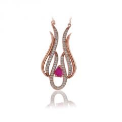Beelo Silver  Rose 925K Gümüş Zirkon Lale Tasarım Kolye