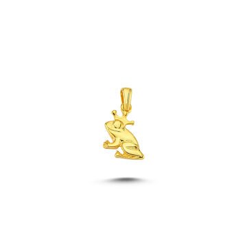 Beelo Gold 14K Altın Kurbağa Kolye Ucu