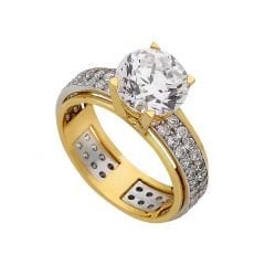 Beelo Gold 14K Altın Tek Taş Yüzük TYTT121