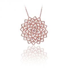 Beelo Silver Rose 925K Gümüş Zirkon Tasarım Kolye