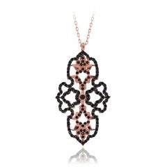 Beelo Silver  Rose 925K Gümüş Zirkon Tasarım Kolye