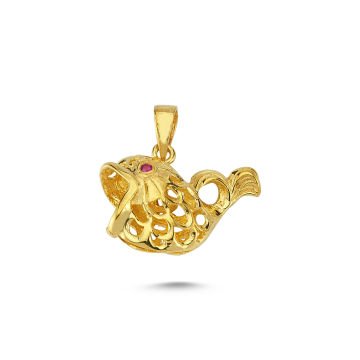 Beelo Gold 14K Altın Japon Balık Kolye Ucu