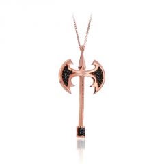 Beelo Silver  Rose 925K Gümüş Zirkon Balta Tasarım Kolye