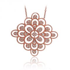Beelo Silver  Rose 925K Gümüş Zirkon Tasarım Kolye