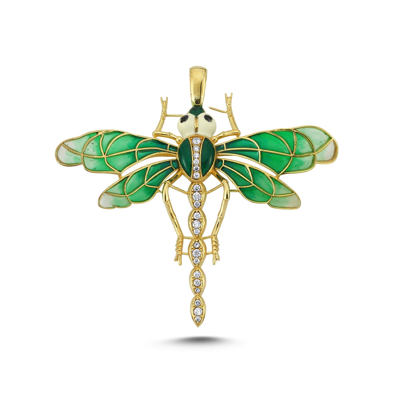 Beelo Gold 14K Altın Yusufçuk Taşlı Mineli Kolye Ucu