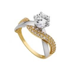 Beelo Gold 14K Altın Tek Taş Yüzük TYTT126