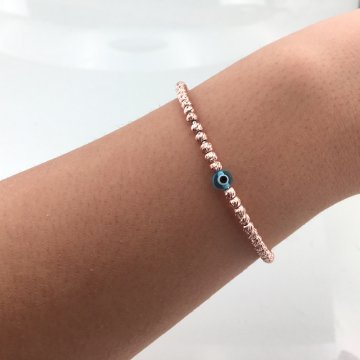 Beelo Silver 925K Gümüş Tasarım Nazar  Bileklik
