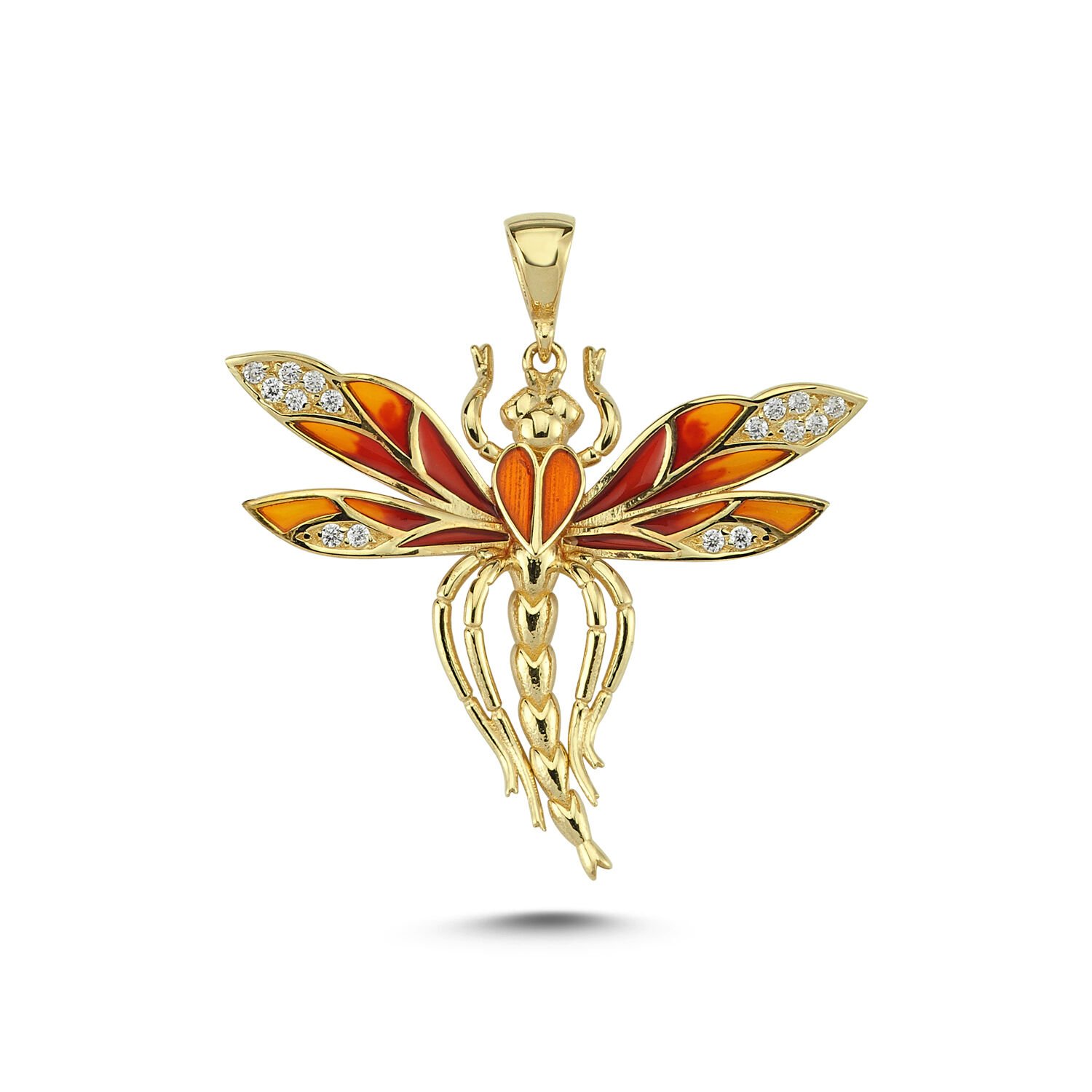 Beelo Gold 14K Altın Yusufçuk Taşlı Mineli Kolye Ucu