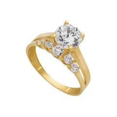 Beelo Gold 14K Altın Tek Taş Yüzük TYTT129