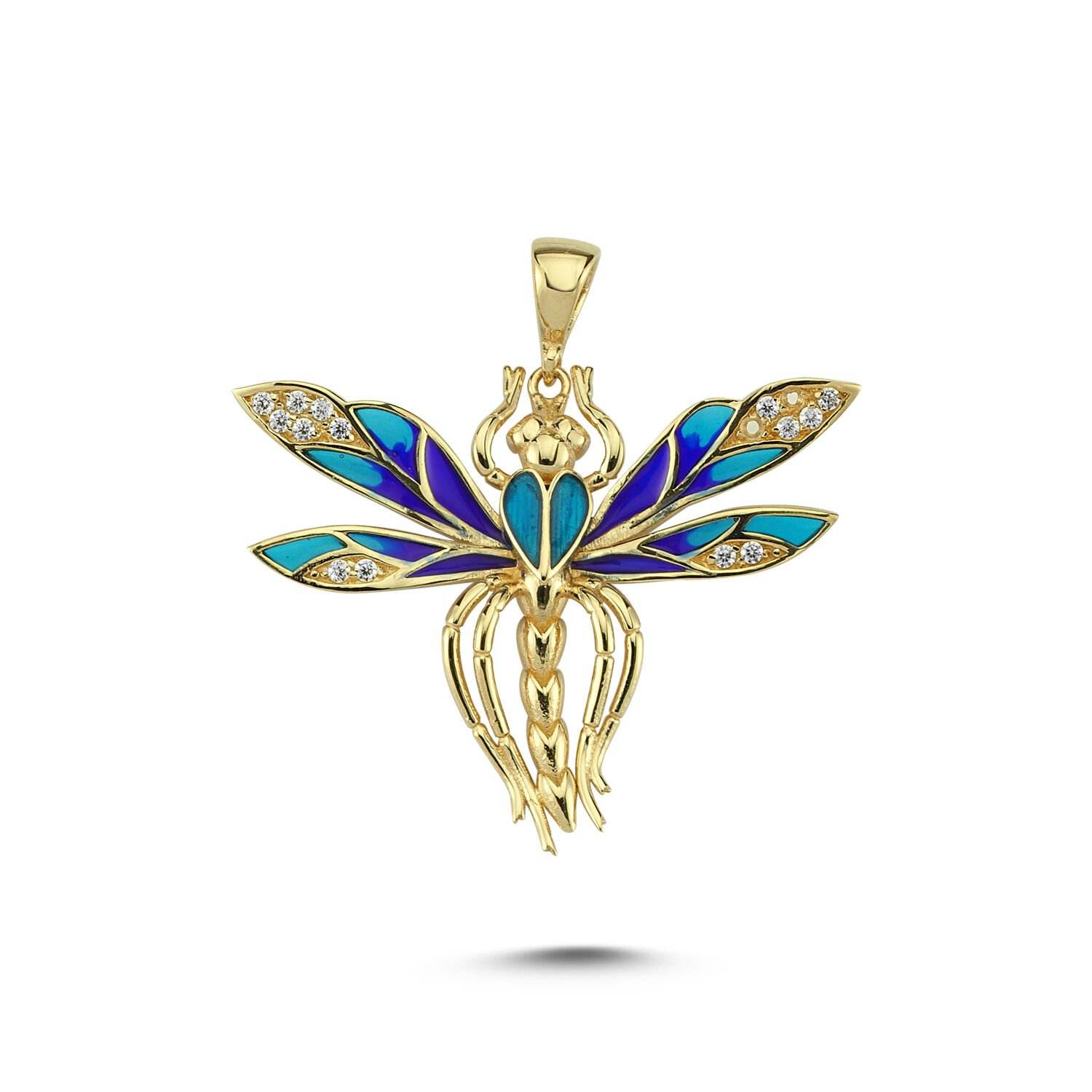 Beelo Gold 14K Altın Yusufçuk Taşlı Mineli Kolye Ucu