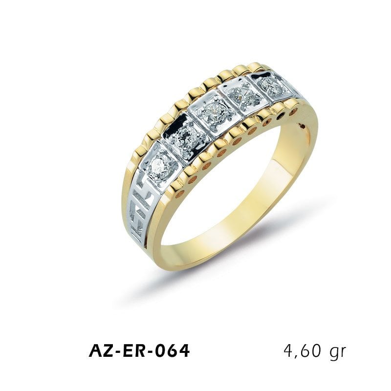 Beelo Gold 14K Altın Erkek Yüzük BGAZER064