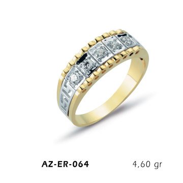 Beelo Gold 14K Altın Erkek Yüzük BGAZER064