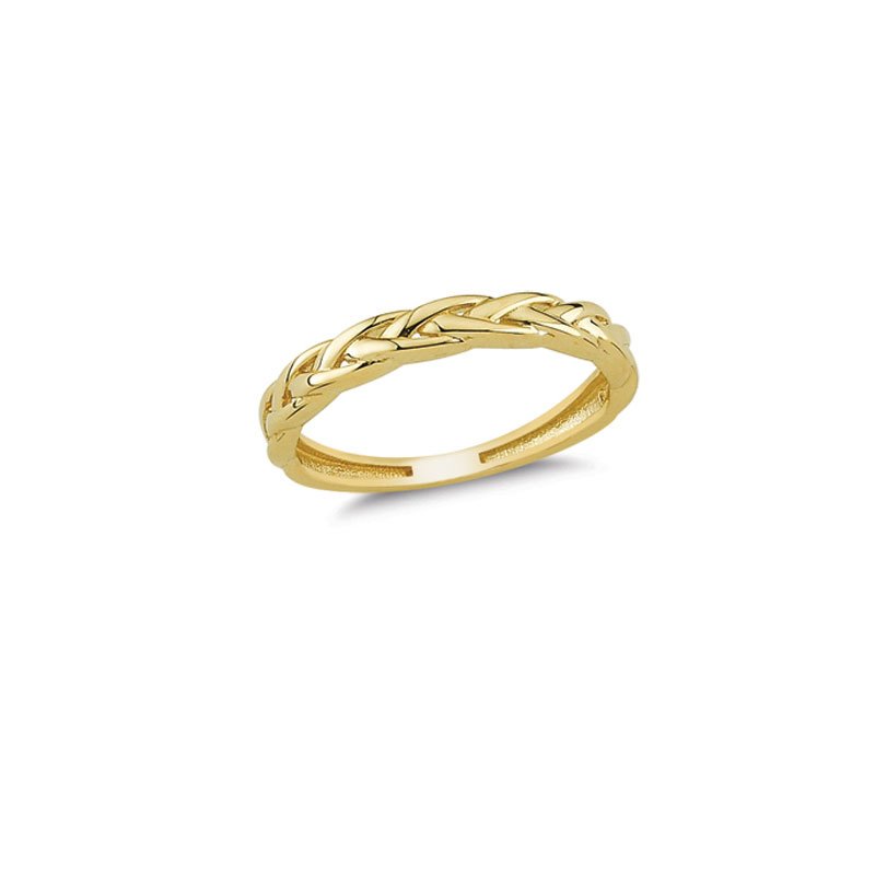 Beelo Gold 14K Altın Tasarım Örgü Yüzük