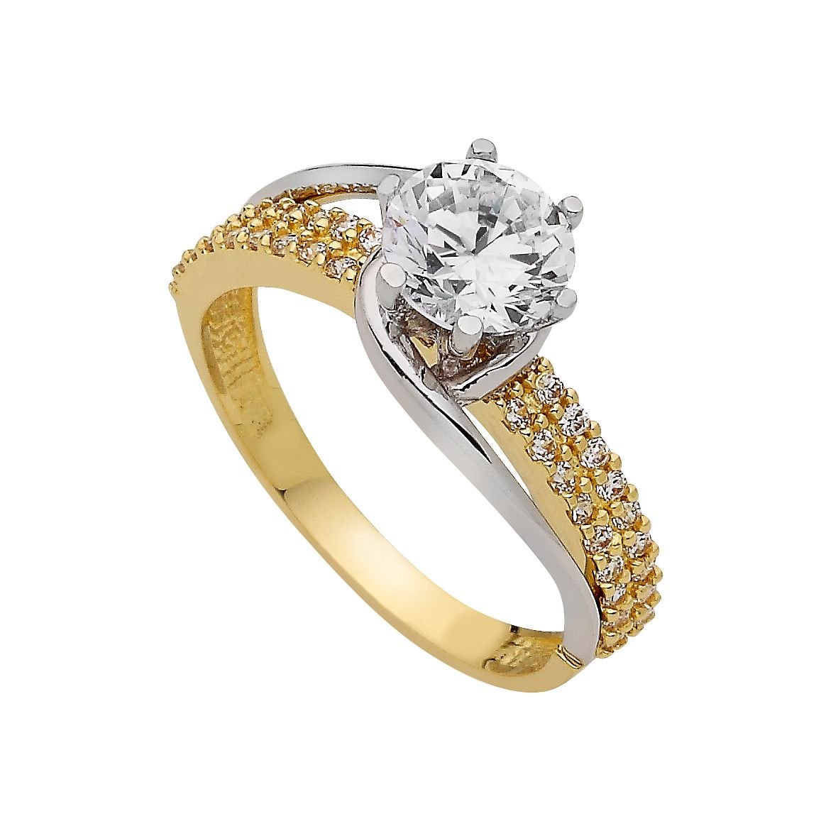 Beelo Gold 14K Altın Tek Taş Yüzük TYTT130