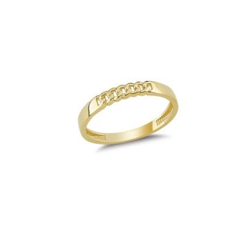 Beelo Gold 14K Altın Tasarım Zincir Yüzük 