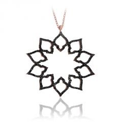 Beelo Silver  Rose 925K Gümüş Zirkon Tasarım Kolye
