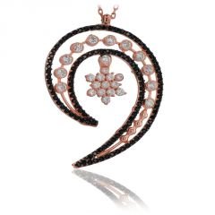 Beelo Silver  Rose 925K Gümüş Zirkon Tasarım Kolye