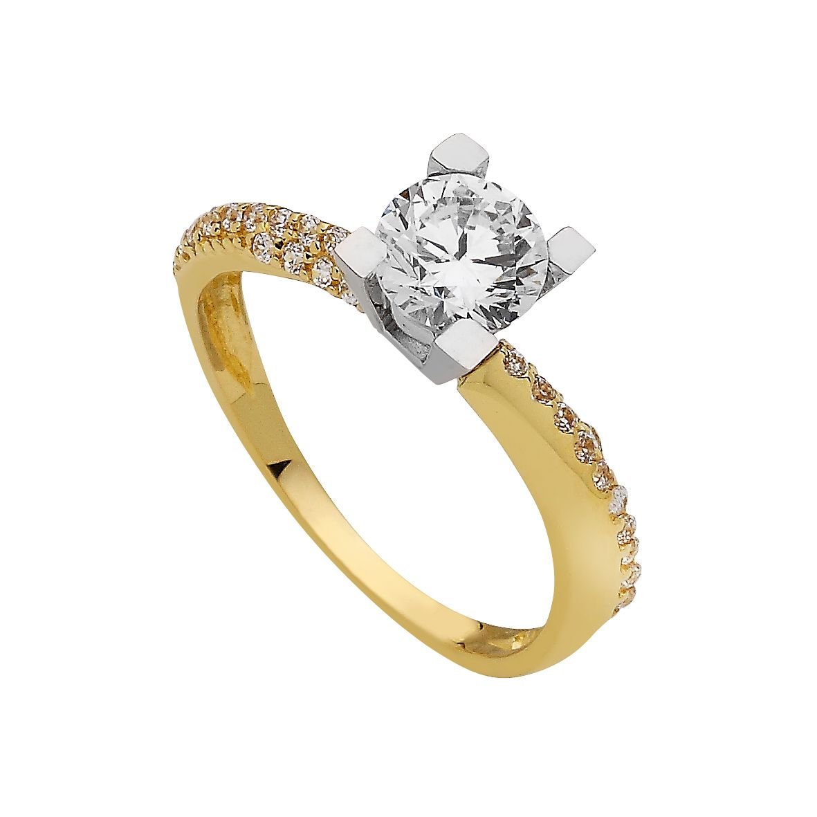 Beelo Gold 14K Altın Tek Taş Yüzük TYTT136