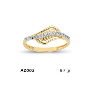 Beelo Gold 14K Altın Tasarım Yüzük BGAZ002