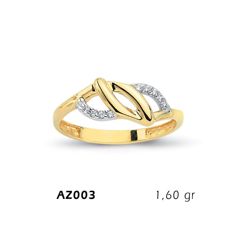 Beelo Gold 14K Altın Tasarım Yüzük BGAZ003