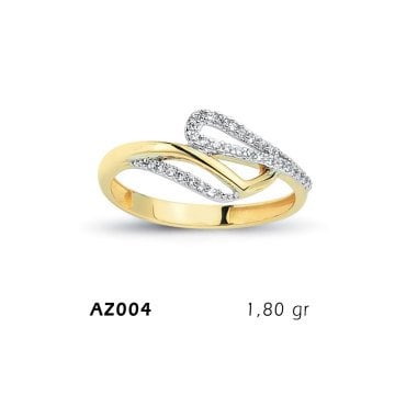 Beelo Gold 14K Altın Tasarım Yüzük BGAZ004