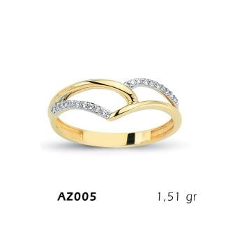 Beelo Gold 14K Altın Tasarım Yüzük BGAZ005