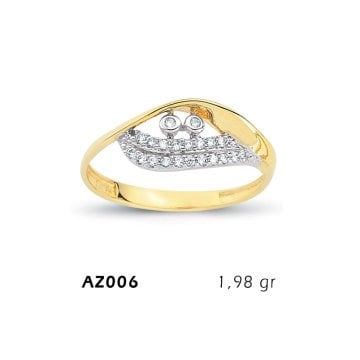 Beelo Gold 14K Altın Tasarım Yüzük BGAZ006