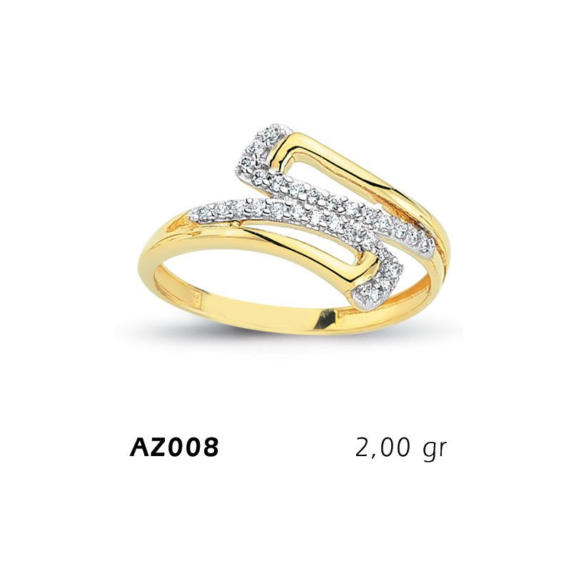 Beelo Gold 14K Altın Tasarım Yüzük BGAZ008