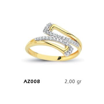 Beelo Gold 14K Altın Tasarım Yüzük BGAZ008