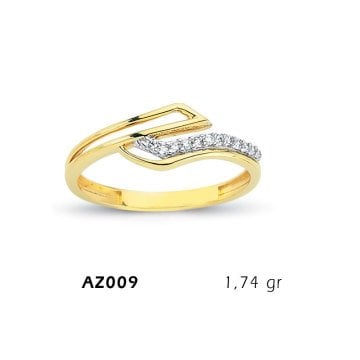 Beelo Gold 14K Altın Tasarım Yüzük BGAZ009